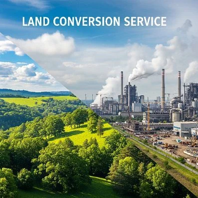 Agricultural land transitioning toward industrial land use
